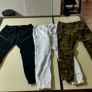Three pair of men's joggers